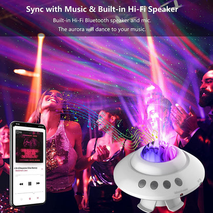 UFO Aurora Star Projector Night Light Lamp for Bedroom Ceiling