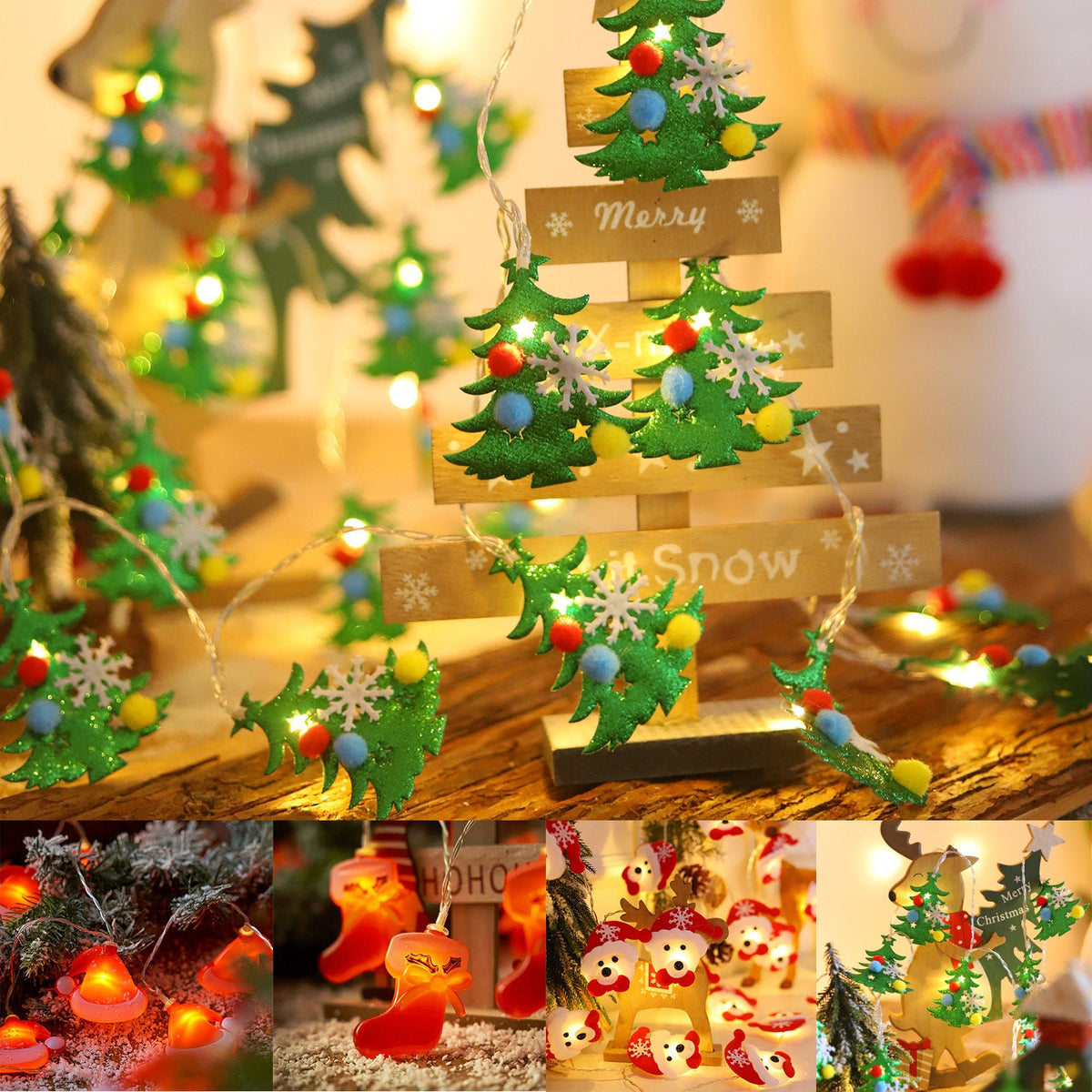 Christmas Pattern String Light 1.5M 10LEDs for Tree and Window Decor view 2