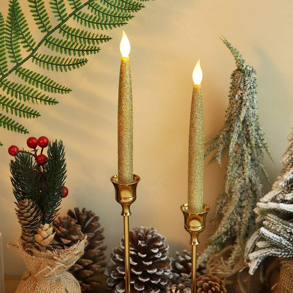 Flameless LED Taper Candles for Home Table Mantel and Party Decor view 3