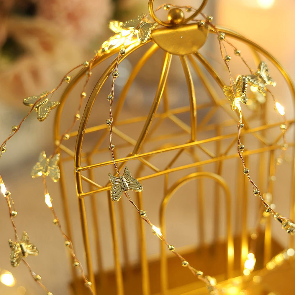 Golden Butterfly Golden Leaves Lights String 2M 6.5FT 20 LEDs view 5