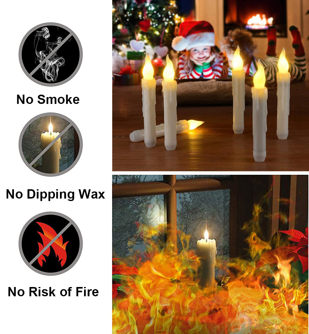 LED Flameless Taper Flickering Candles for Home Table and Party Decor