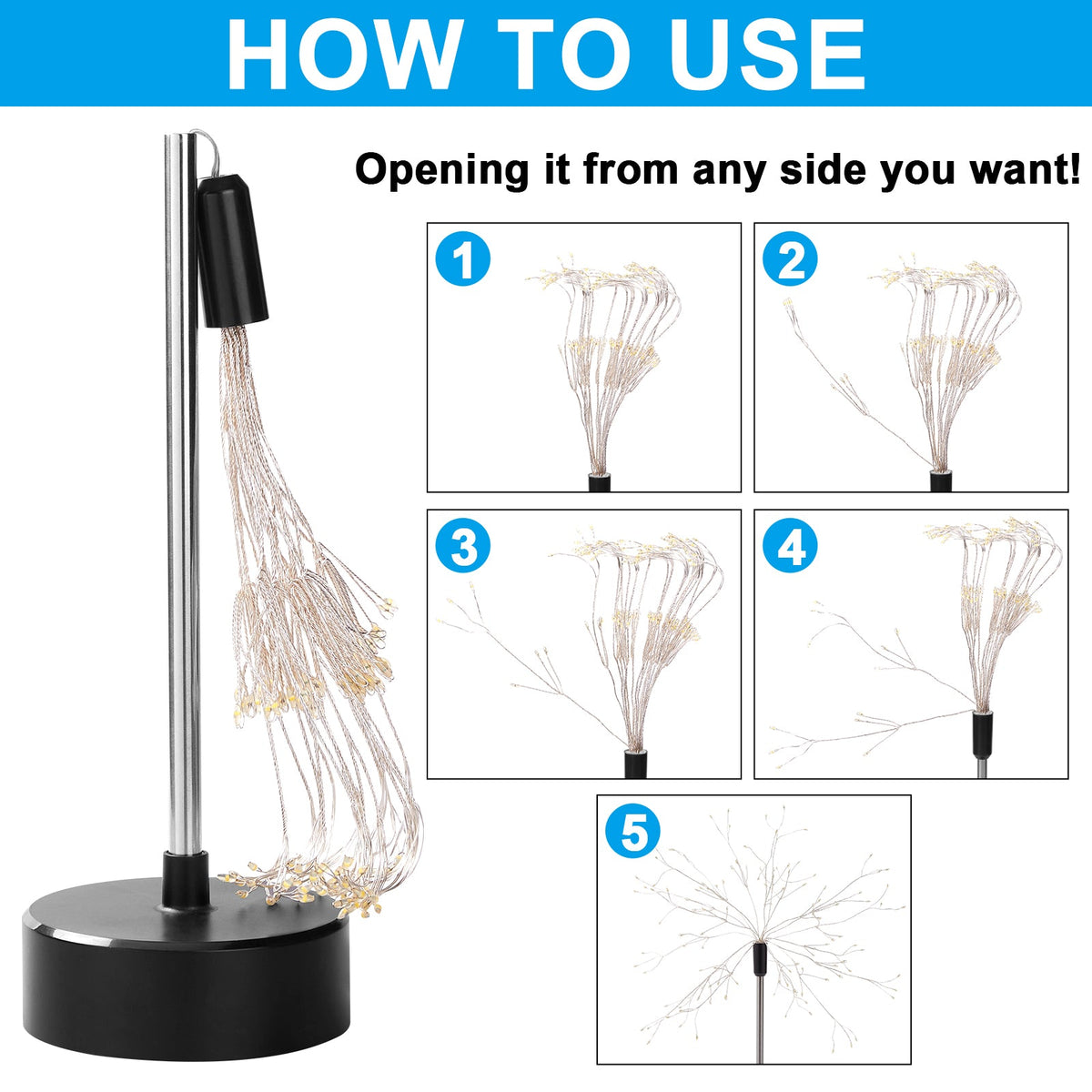 LED Firework Table Lights for Home Parties and Tabletop Decor view 3