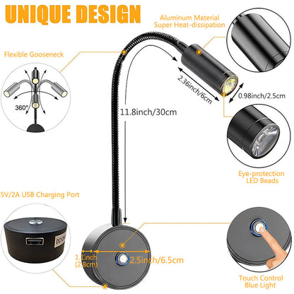 12 to 24V LED Spotlight Reading Light for Bed Desk and Travel view 3