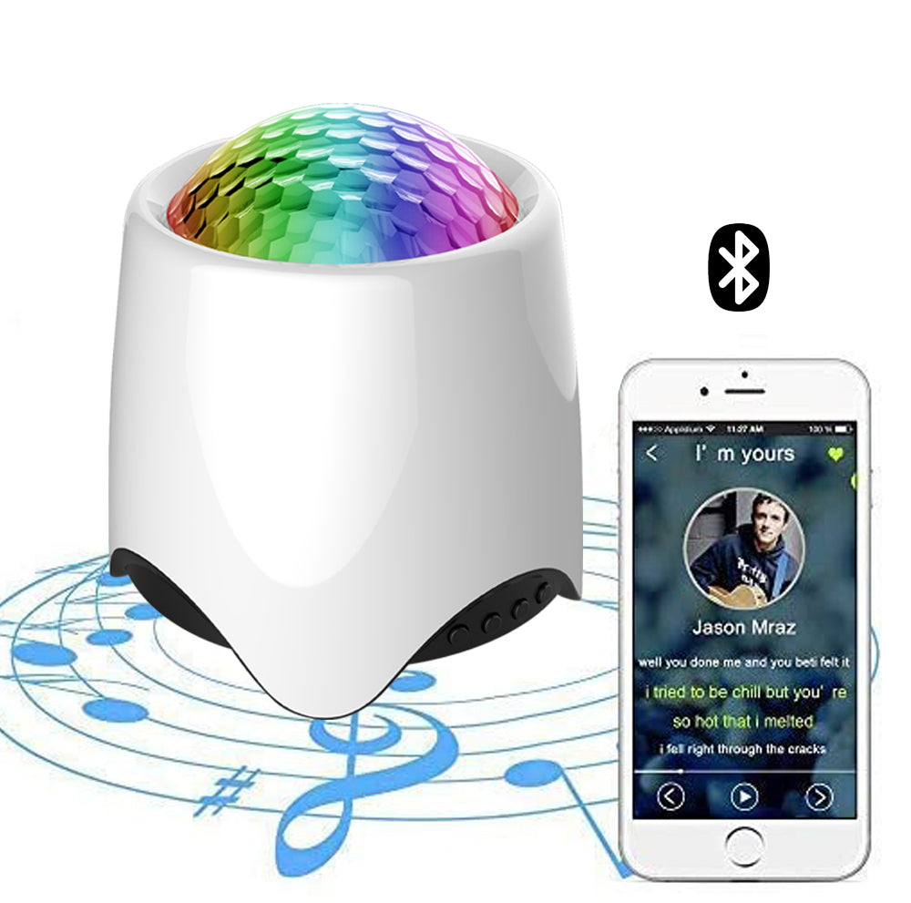LED Star Wave Galaxy Projector Bluetooth Speaker for Bedroom Ceiling