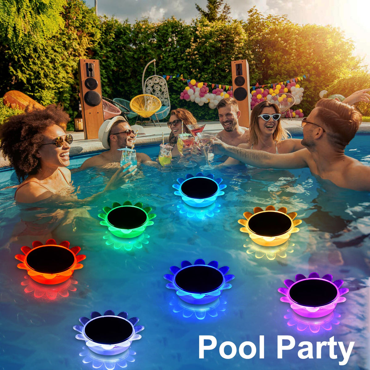 Solar Floating Pool Lights for Swimming Pool Pond and Garden Decor view 3