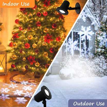 Christmas Snowflake LED Projector Lights Rotating Snowfall Projection view 4