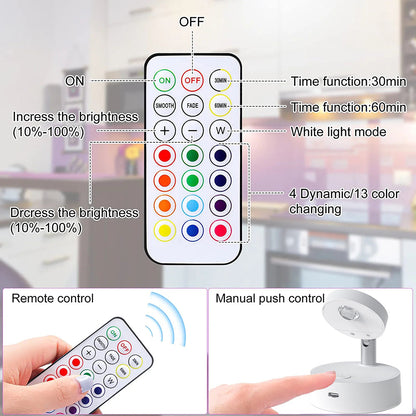 Wireless RGB Remote Control Spotlight for Accent Lighting and Decor view 3