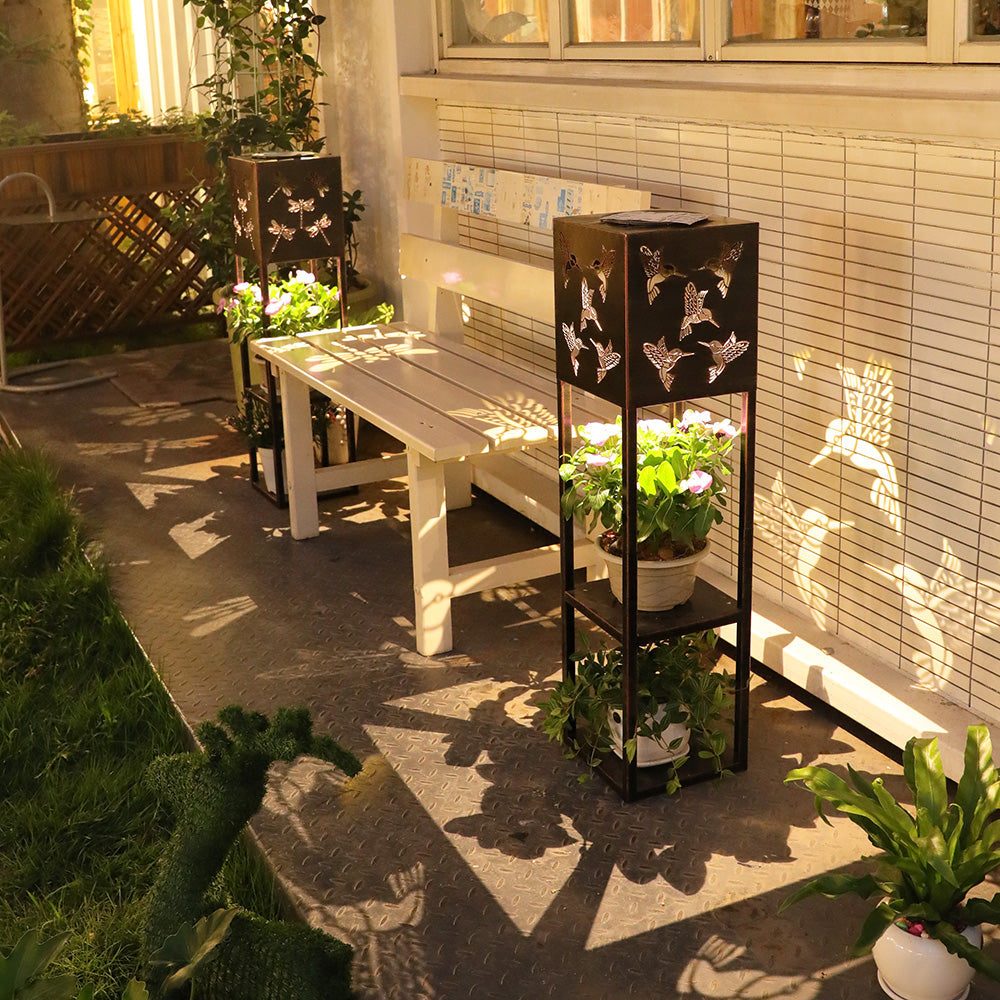 Solar Power Double deck Flower Lamps for Garden Yard and Patio view 8