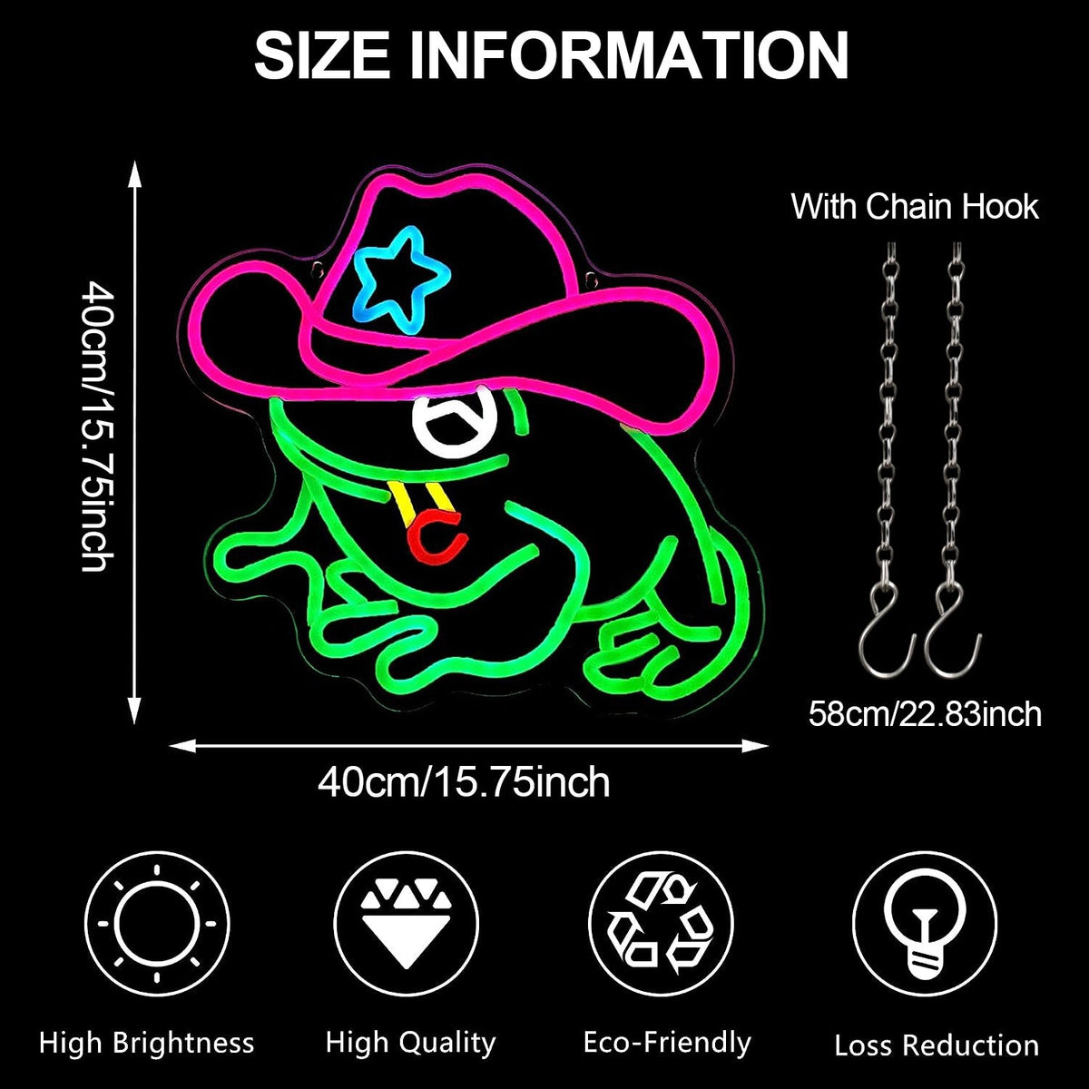 Frog Cowboy Neon Signs LED Lamp for Bedroom Bar and Wall Decor view 3
