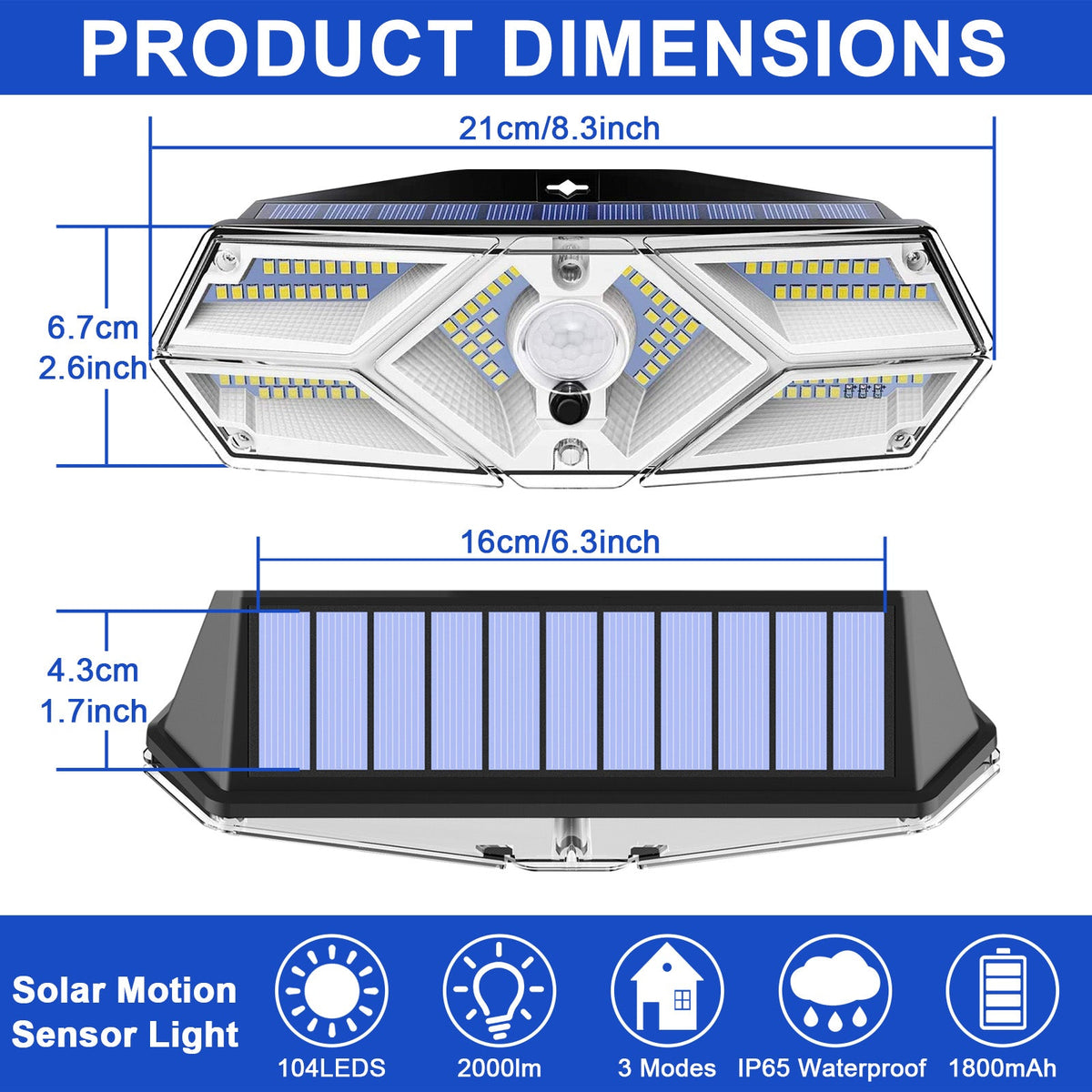 Outdoor LED Solar Motion Sensor Wall Lights for Garden Yard and Patio