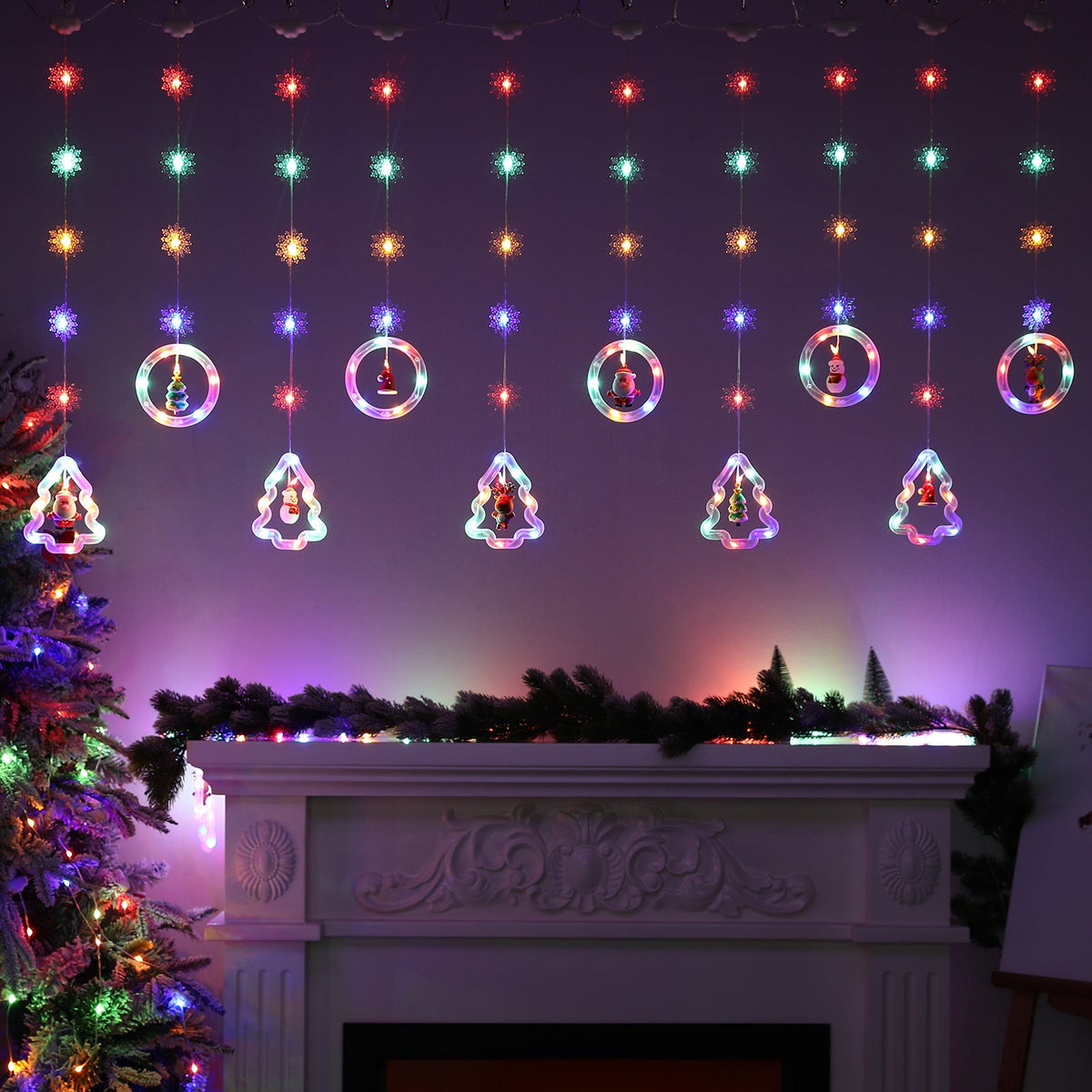 3M 100 LED Christmas Window Curtain Lights for Window and Party Decor