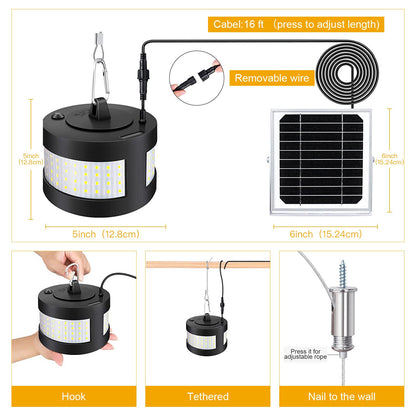 160 LED Outdoor Waterproof Solar Pendant Lights for Garden and Patio view 3