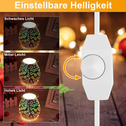 Electric Wax Melter Dimmable 3D Glass Circle Candle for Home Fragrance view 3