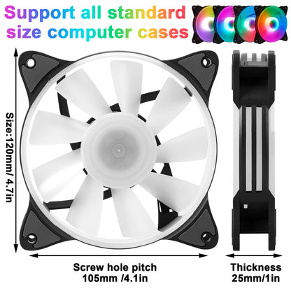 RGB Dreamcolor LED Computer Cooling Fan for Gaming PC Case Cooling view 3