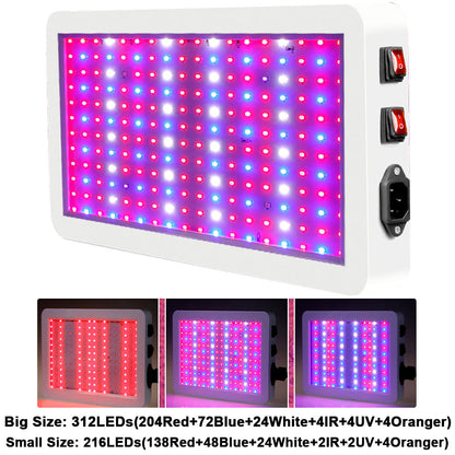 LED Grow Light Full Spectrum Red Blue Light 81 to 312LEDs 25W to 80W view 14