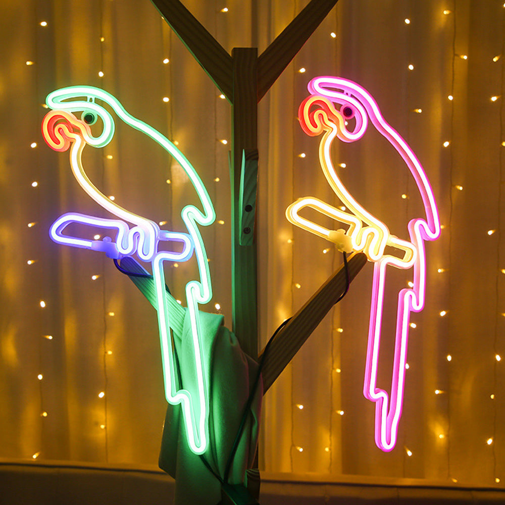 Parrot LED Neon Light Sign for Bedroom Bar Shop and Wall Decor view 3