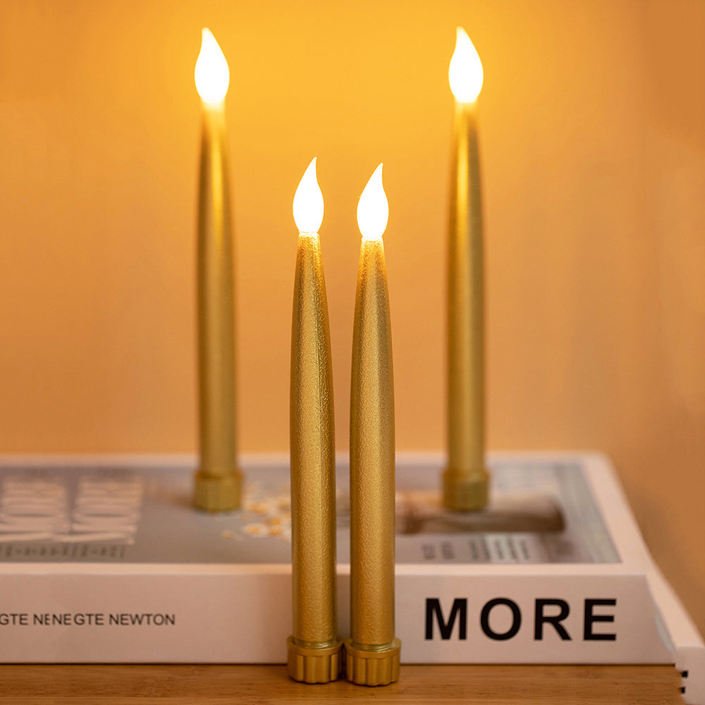 Gold Flameless LED Taper Candle Light for Home Table and Party Decor view 3