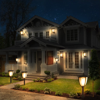 3 in 1 Solar Post Light Photocell Wall Lights for Garden and Patio