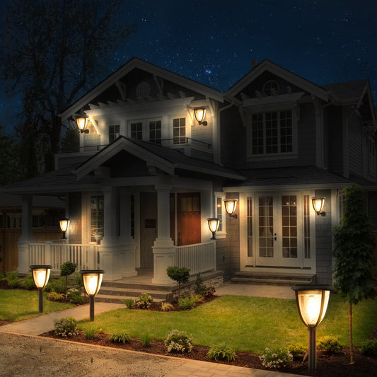 3 in 1 Solar Post Light Photocell Wall Lights for Garden and Patio