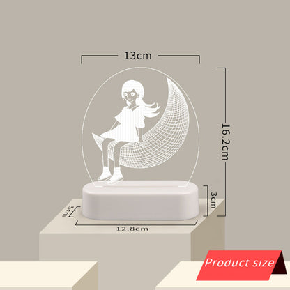 3D Illusion Night Lights Lamp for Bedroom Hallway and Bathroom view 3