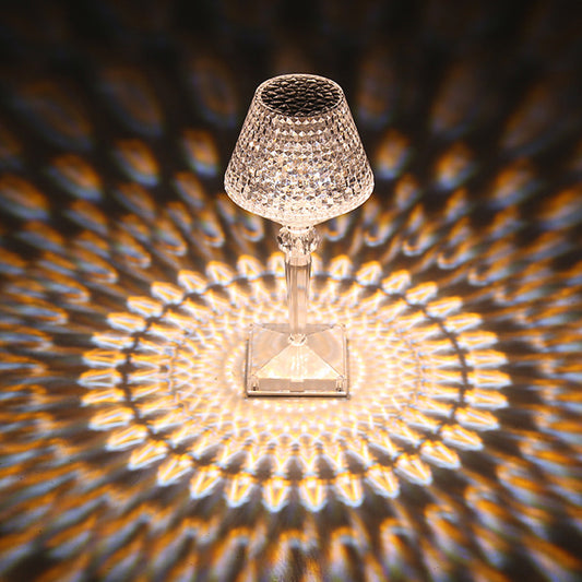 LED Wine Cup Shape Crystal Table Lamp for Bedroom Nightstand and Desk