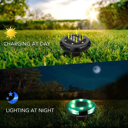 Outdoor Solar Garden 10 LED Disk Lights for Lawn Yard and Patio view 3