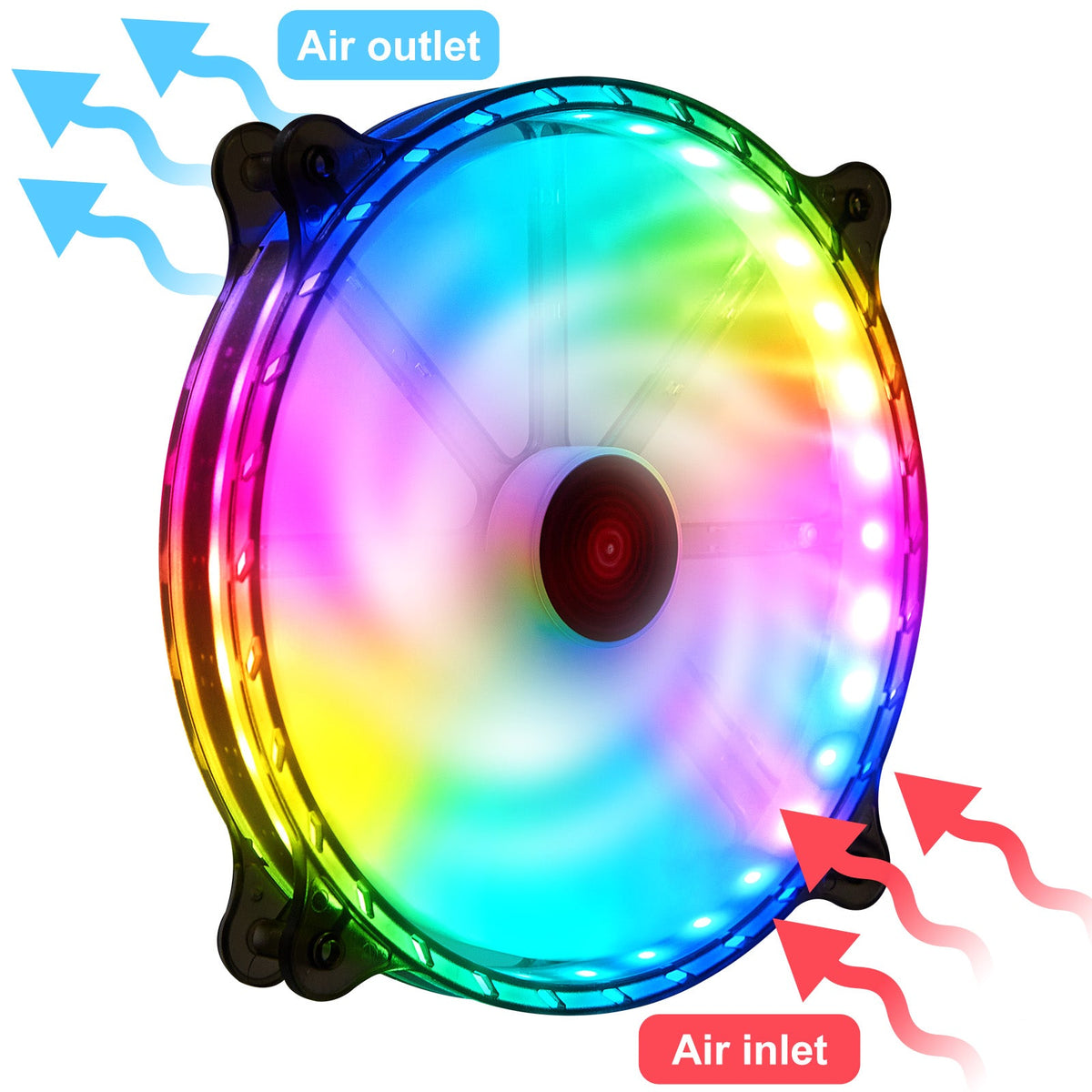 RGB Case Fans 200mm Ultra Quiet Chassis Cooling Fans for Gaming PC view 5