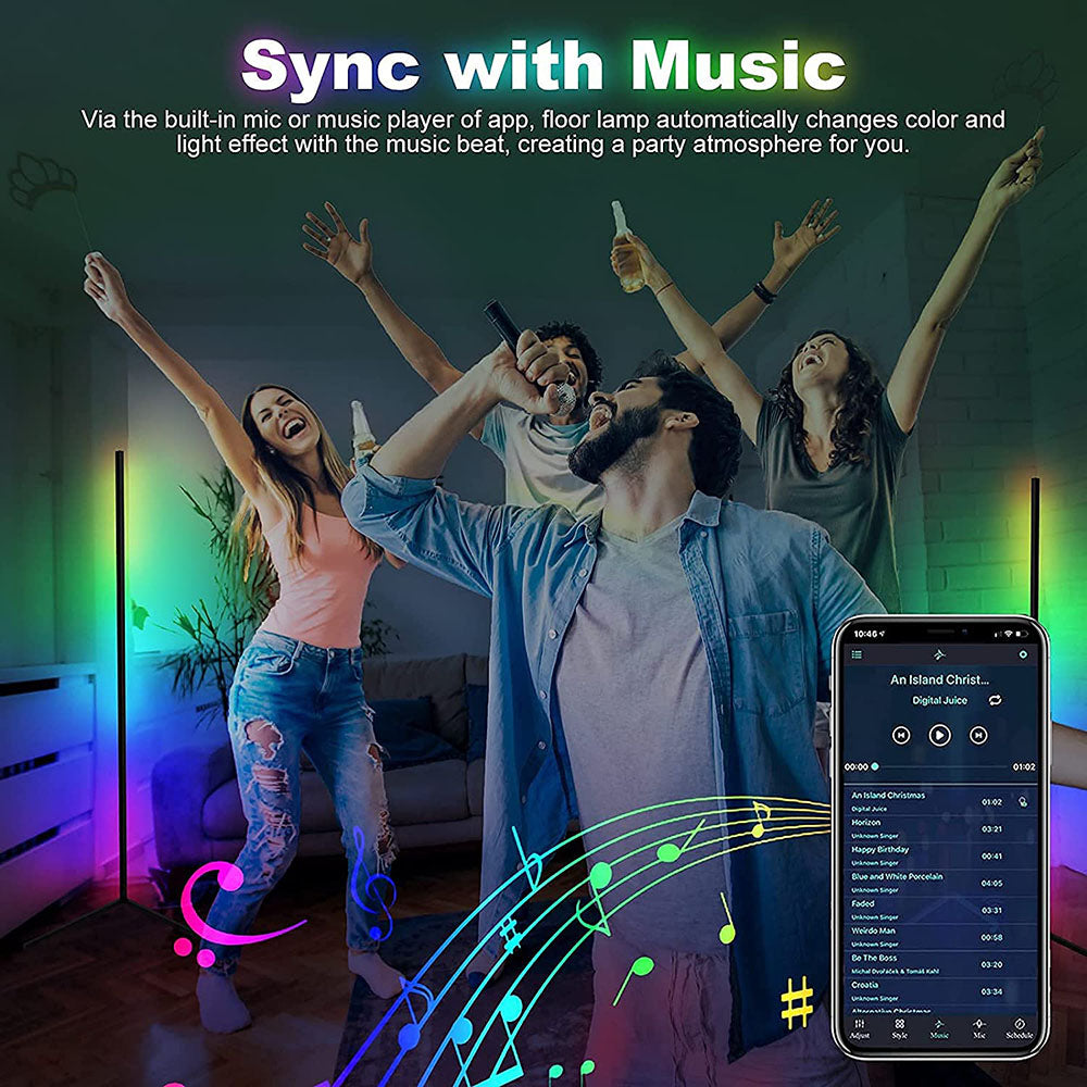 Bluetooth LED Floor Lamp RGB for Living Room Bedroom and Game Room view 3
