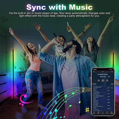 Bluetooth LED Floor Lamp RGB for Living Room Bedroom and Game Room view 3
