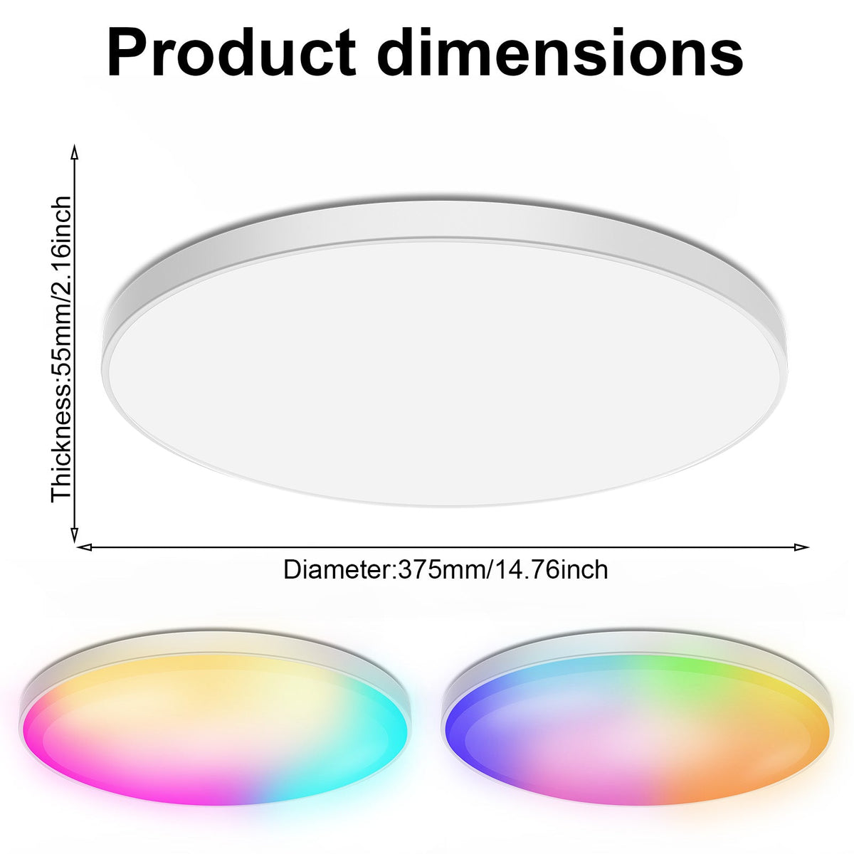 RGB Smart Ceiling Light Fixture for Bedroom Kitchen and Hallway view 13