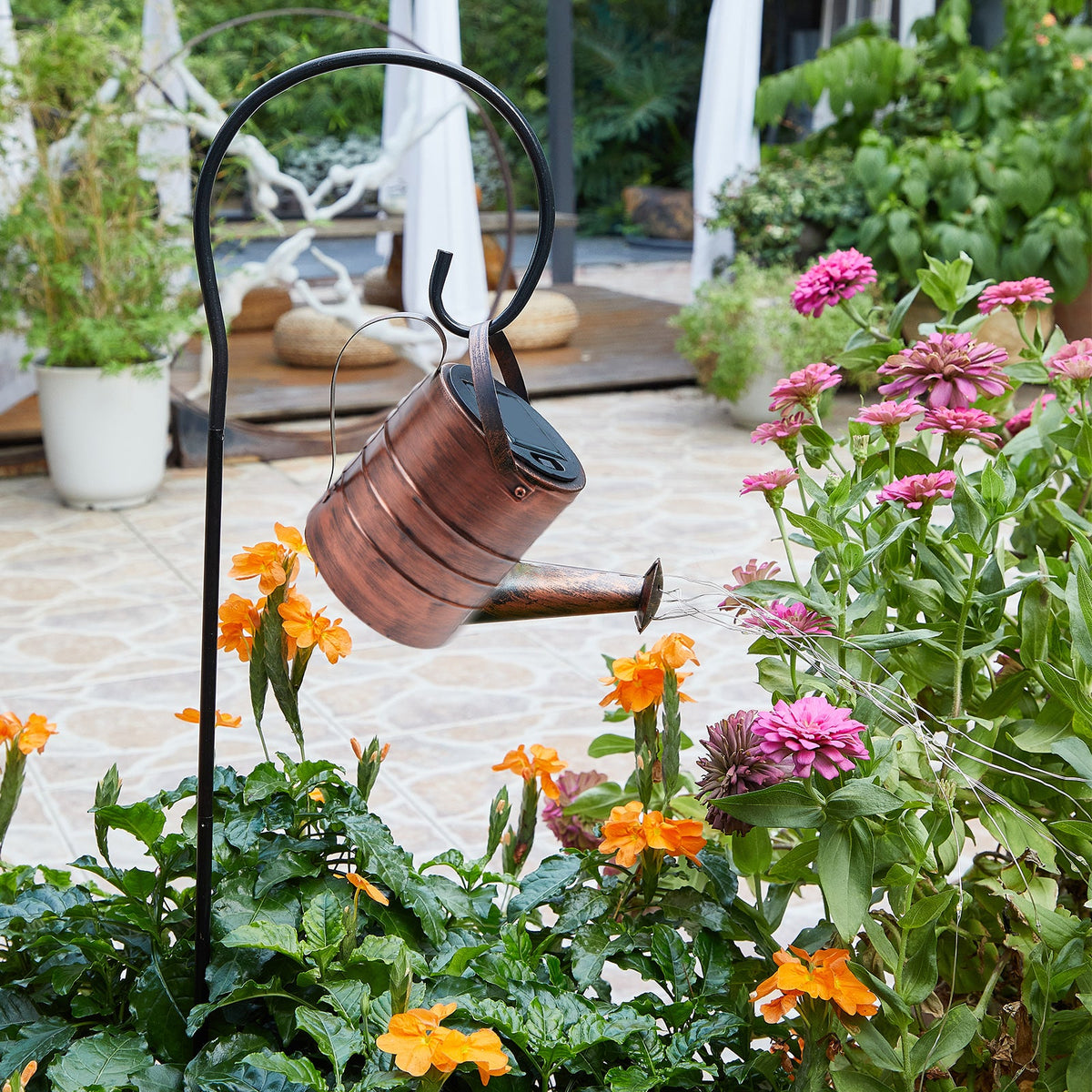 Watering Can with Waterfall Lights for Garden Yard and Patio Decor view 4