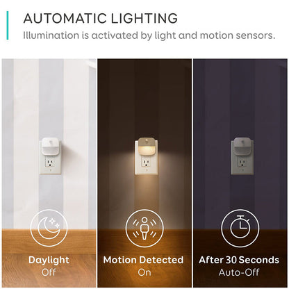 Plug in LED Motion Sensor Night Light Lamp for Bedroom and Hallway view 4