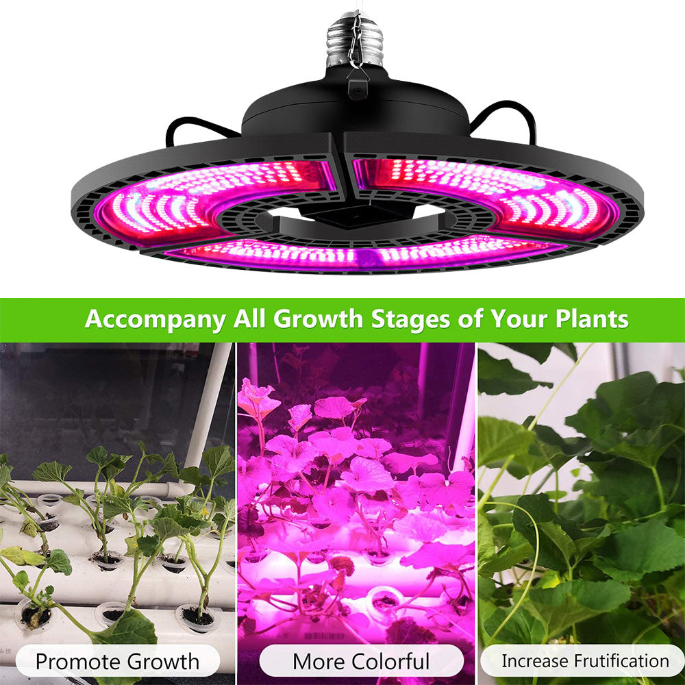 Foldable UFO Shape LED Plant Light Bulb 288 to 504LEDs E26 E27 view 4