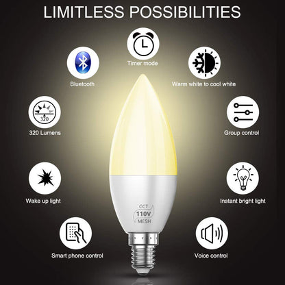 E12 E14 Bluetooth Smart LED Chandelier Candle Light Bulb for Home view 10