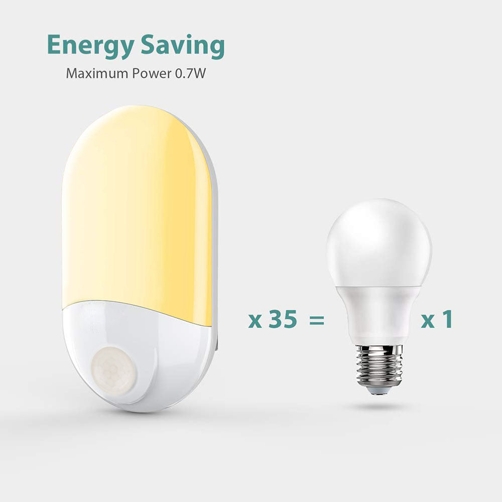 Wall Plug in PIR Motion Sensor LED Night Light Lamp for Bedroom view 4
