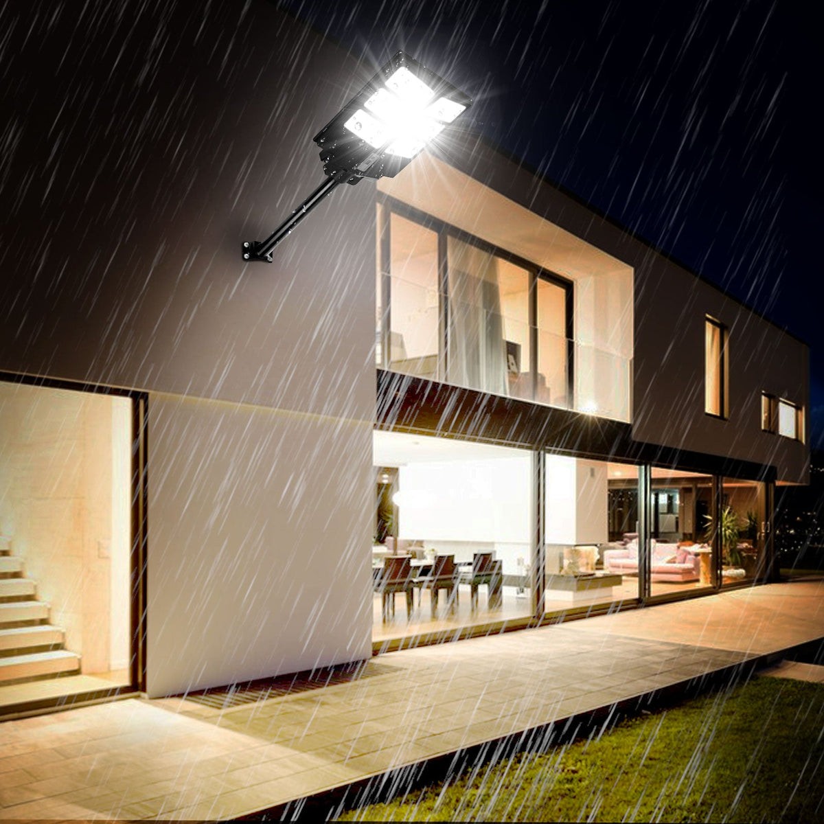 LED Motion Sensor Solar Parking Lot Light for Garden Yard and Patio view 4