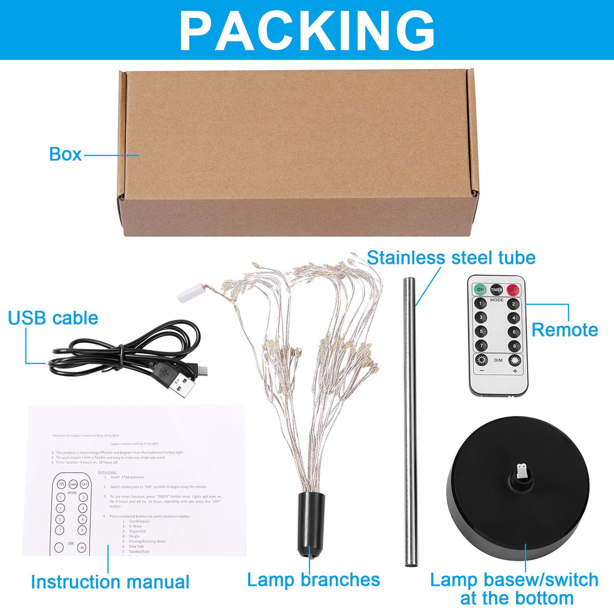 LED Firework Table Lights for Home Parties and Tabletop Decor view 4