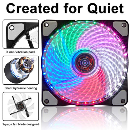 LED Computer Cooling Fan for Gaming PC Case Cooling and Lighting view 4