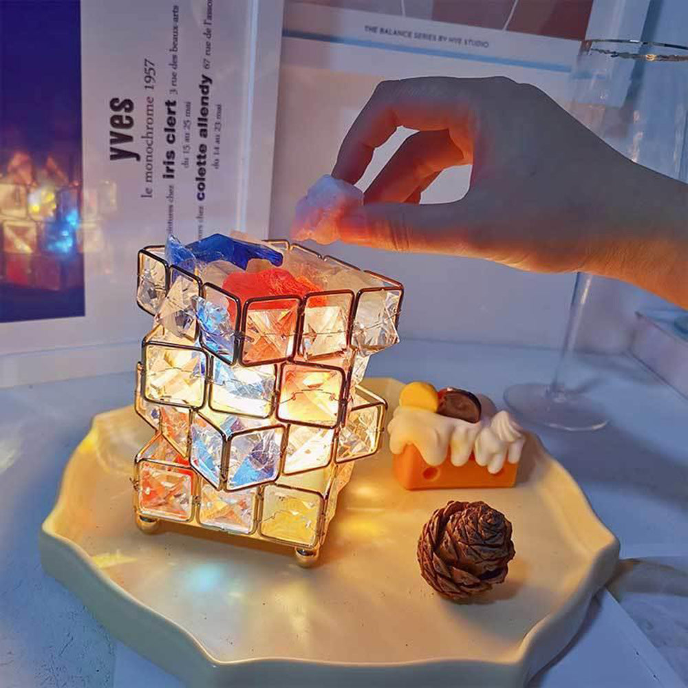 Crystal Night Light Table Lamp for Bedroom Nightstand and Desk view 5