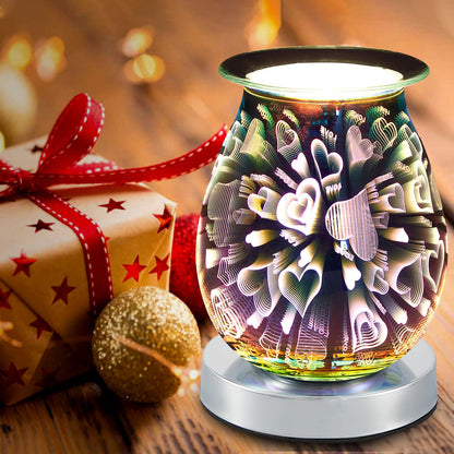 Electric Wax Melter Dimmable 3D Glass Heart Candle for Home Fragrance view 6