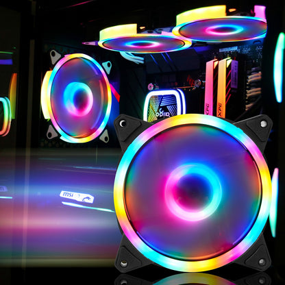 LED Computer Cooling Fan Double Light Ring for Gaming PC Cases view 4