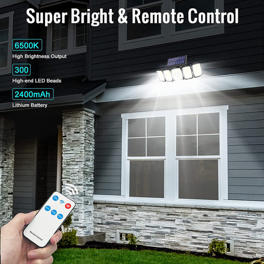 Outdoor Motion Sensor Solar Lights with Remote Control for Garden Yard