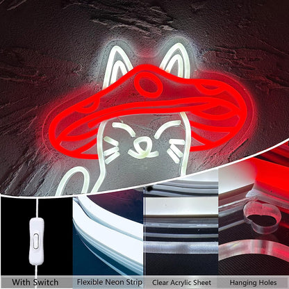LED Neon Signs Mushroom Cats for Bedroom Kids Room and Wall Decor view 4