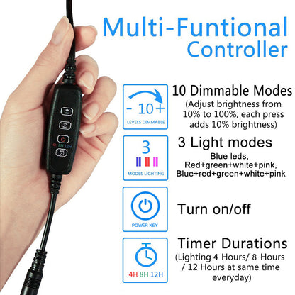 Double Row LED Fish Tank Plant Light with Adjustable Color Timer view 3