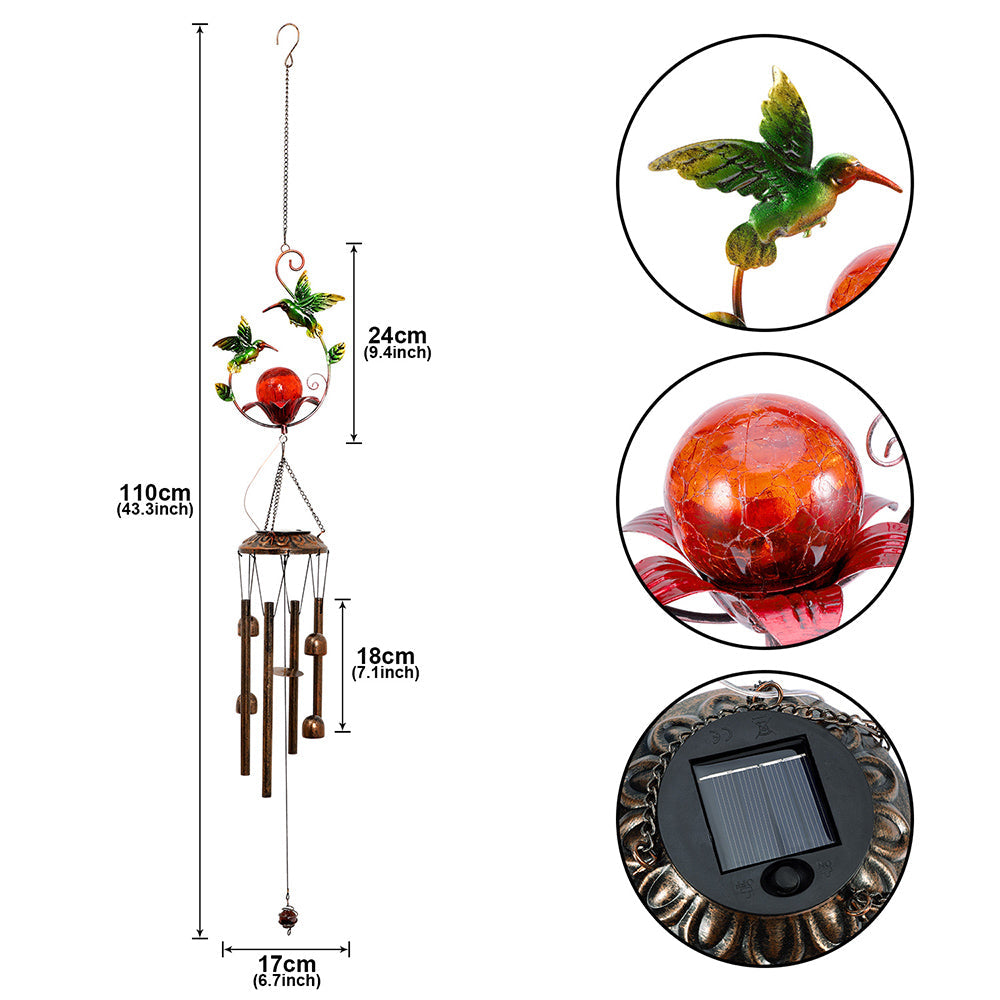 Solar Outdoor Wind Chimes Patio Lights for Garden Porch and Yard view 12