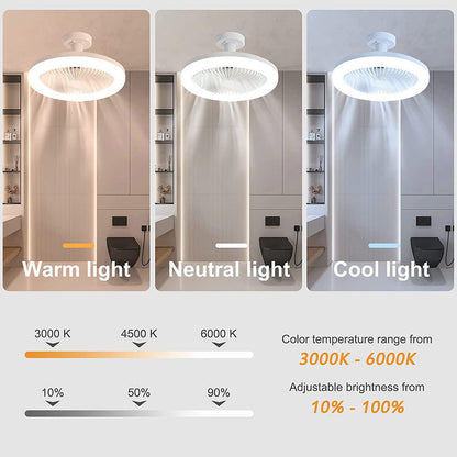 Enclosed Mini Ceiling Fan with Light for Bedroom Kitchen and Hallway view 4