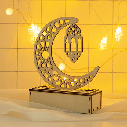 Eid Wooden LED Moon Light for Holiday Home and Bedroom Decor view 4