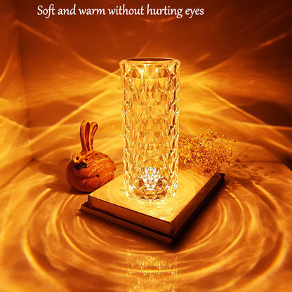 LED Rose Crystal Table Lamp for Bedroom Nightstand and Desk Decor view 4