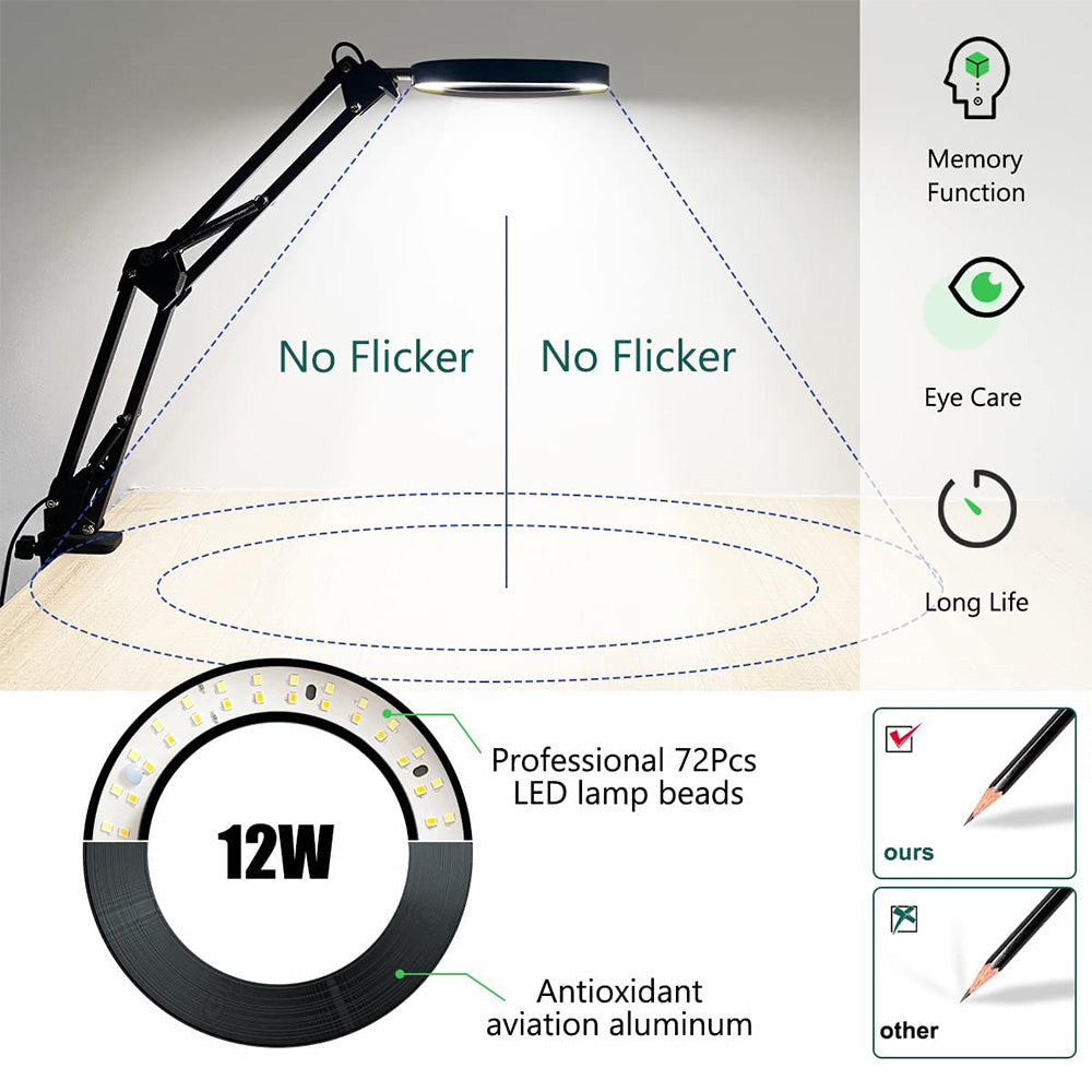 Magnifying Glass with Light and Stand 8 Diopter 2 in 1 Desk Lamp view 6