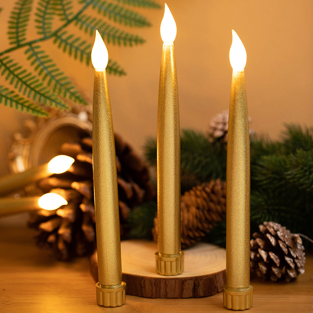 Gold Flameless LED Taper Candle Light for Home Table and Party Decor view 4